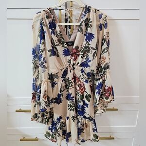 Vici Nude Floral Dress Small